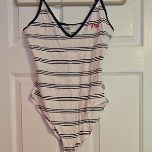 PINK Victoria's Secret Striped Bodysuit